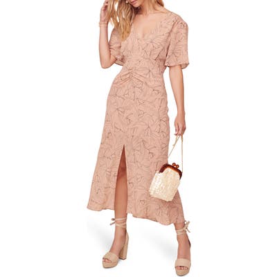 Astr The Label Kindred Printed Midi Dress, Pink
