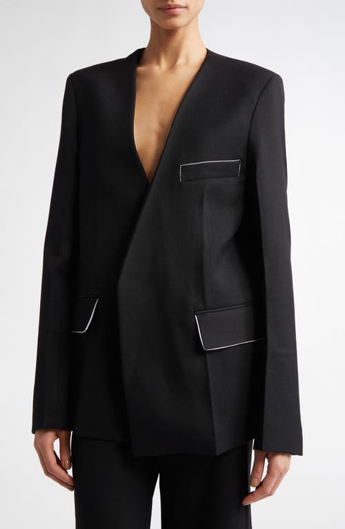 Shop Victoria Beckham Open Back Collarless Jacket In Black