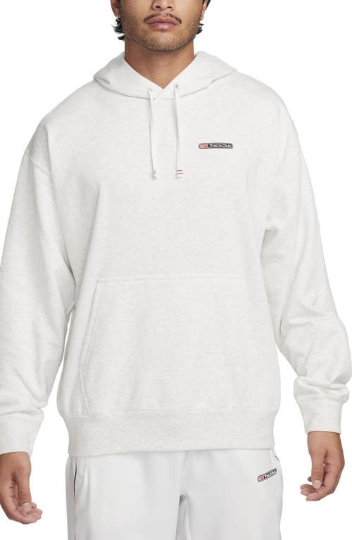 Nike Dri-FIT Track Club Pullover Hoodie in Photon Dust/Heather/White at Nordstrom, Size Small