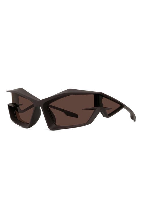 Shop Givenchy Geometric Sunglasses In Matte Dark Brown/brown