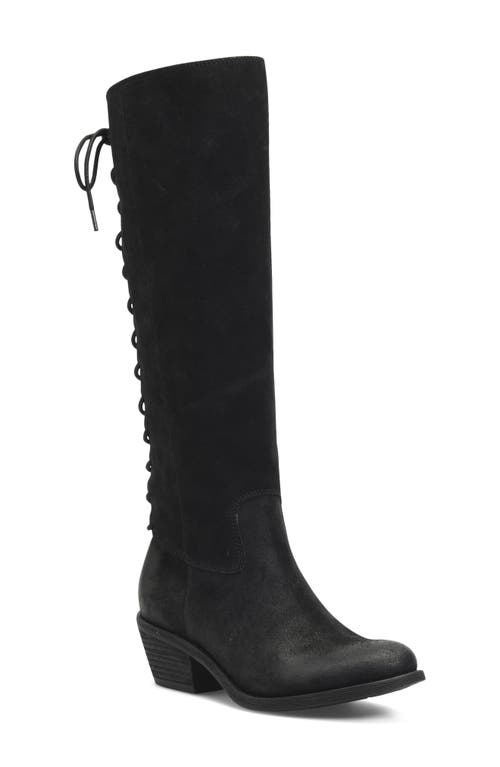 Sharnell Water Resistant Knee High Boot in Black Suede