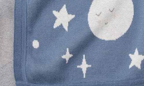 Shop Elegant Baby Celestial Cotton Knit Blanket In Blue