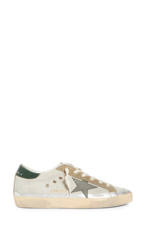 Shop Golden Goose Super-star Low Top Sneaker In Grey/green