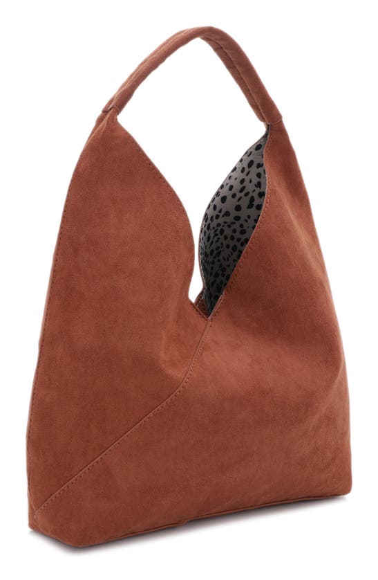 Shop Mali + Lili Ali Small Vegan Leather Hobo Bag In Cognac