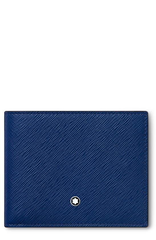 Montblanc Sartorial Leather Bifold Wallet In Blue