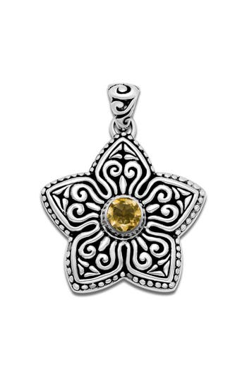 Shop Samuel B. Flower Pendant In Citrine