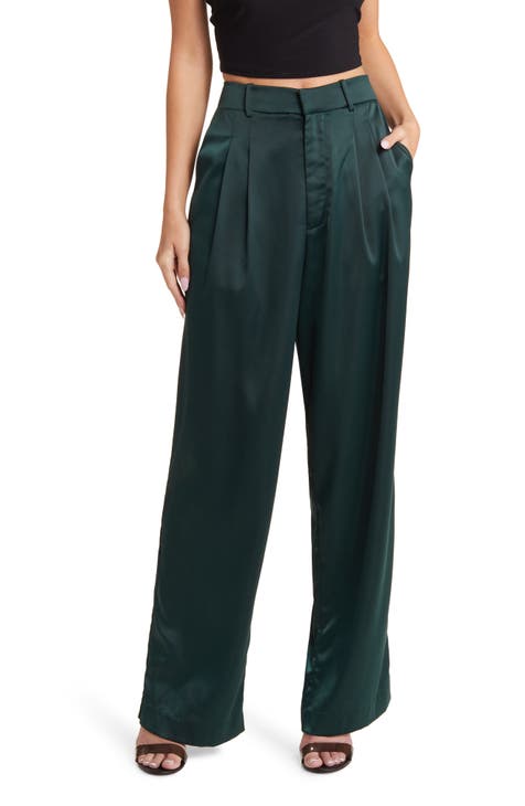 Chocolate Brown Plisse High Waisted Wide Leg Pants