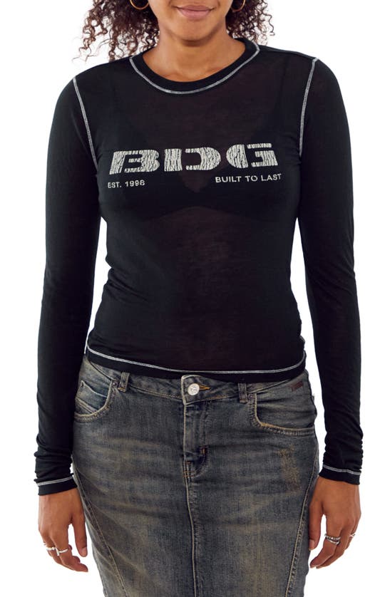 BDG URBAN OUTFITTERS STENCIL LOGO LONG SLEEVE GRAPHIC T-SHIRT
