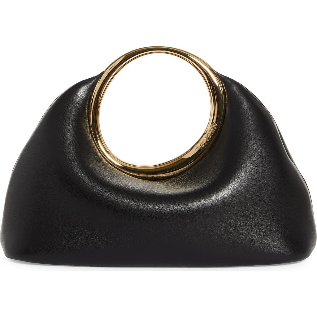 Jacquemus Small Calino Leather Top Handle Bag In Black 990