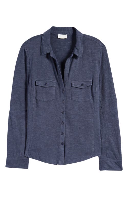 Shop Caslonr Caslon(r) Roll Tab Knit Shirt In Navy Blazer