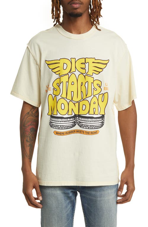 DIET STARTS MONDAY Tire Cotton Graphic T-Shirt Antique White at Nordstrom,