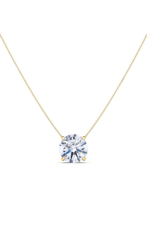 Round Brilliant Lab Created Diamond Pendant Necklace