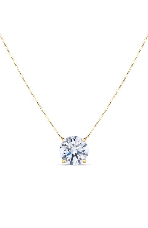 Round Brilliant Lab Created Diamond Pendant Necklace in 18K Yellow Gold
