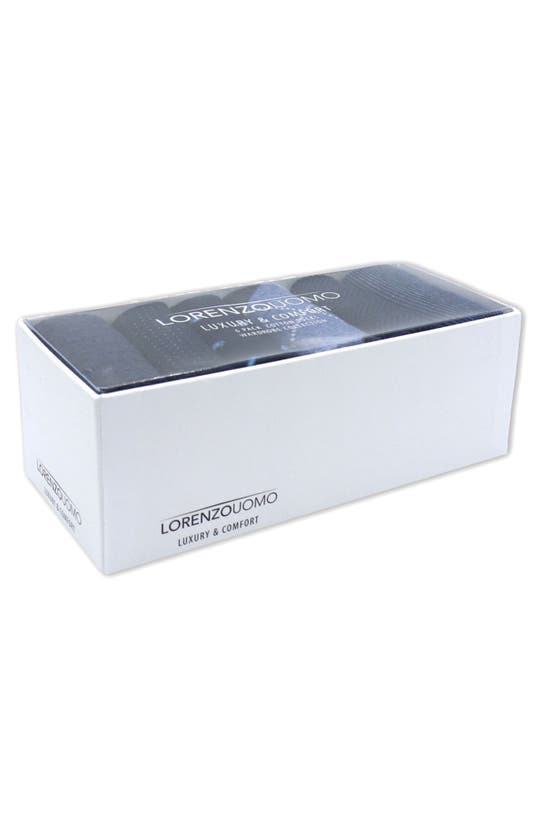 Lorenzo Uomo 6-pack Assorted Cotton Blend Dress Socks In Navy
