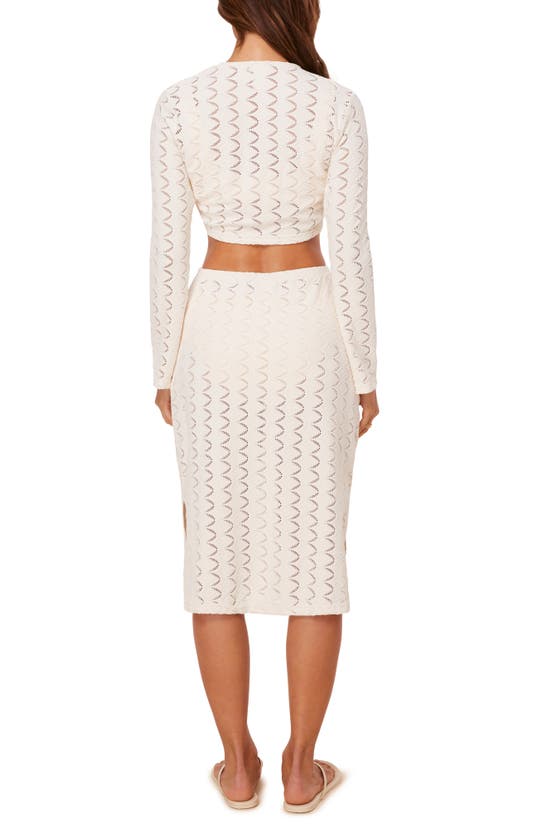 Shop Andie The Crete Pointelle Cover-up Skirt In Gardenia