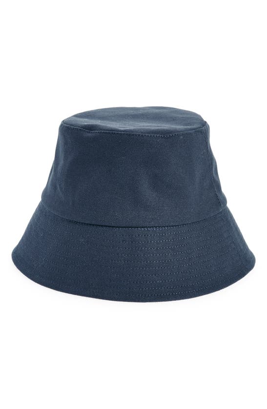 Shop Vince Cotton Canvas Bucket Hat In Coastal Blue