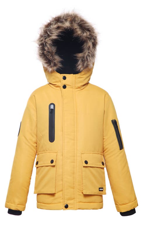 Rokka&rolla Kids' Parka Jacket With Insulated Hood In Golden Rod