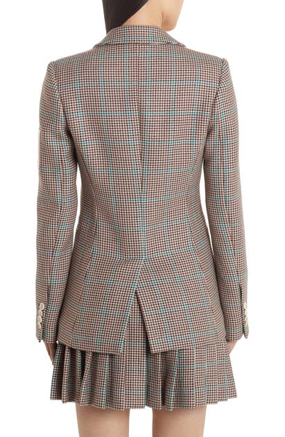 OFF-WHITE CHECK SLIM FIT WOOL BLAZER,OWEF033E19F270779900