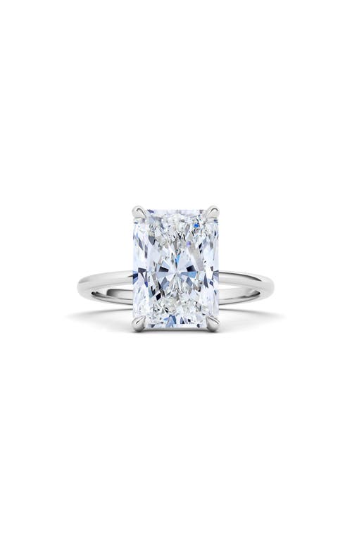 Shop Hautecarat Radiant Cut Lab Created Diamond Ring In 3.00 Ctw 18k White Gold