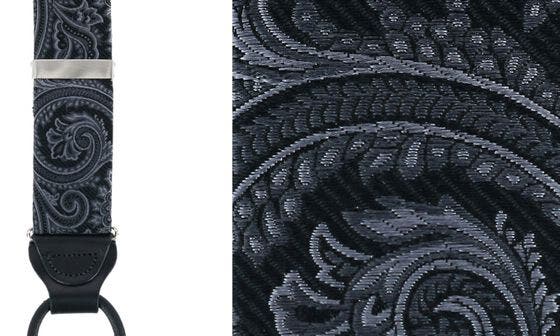 Black Paisley Adjustable Silk Braces