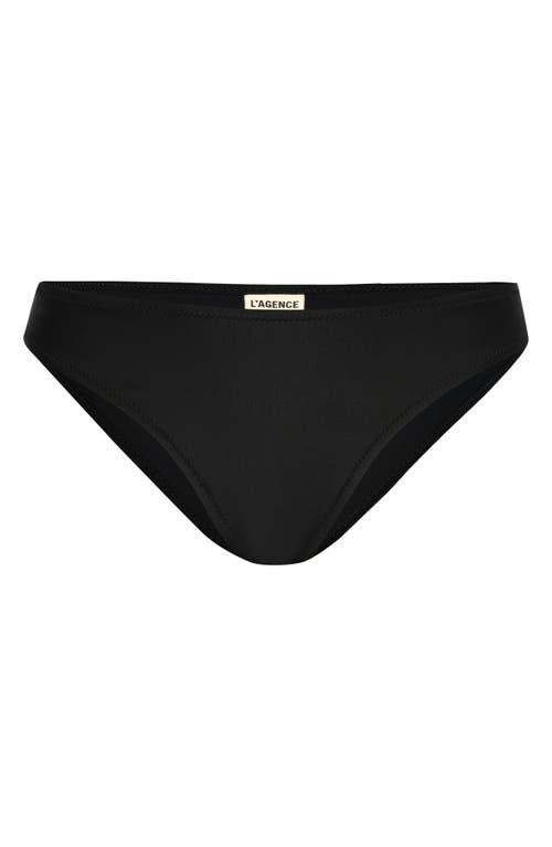 L'agence Nicole Solid Classic Bikini Bottom In Black
