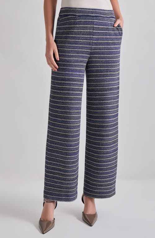 Shop Misook Tweed Straight Leg Pants In Starry Night Blue