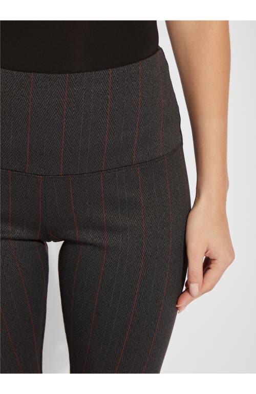 Lyssé Signature Patterned Leggings In Brown Herringbone