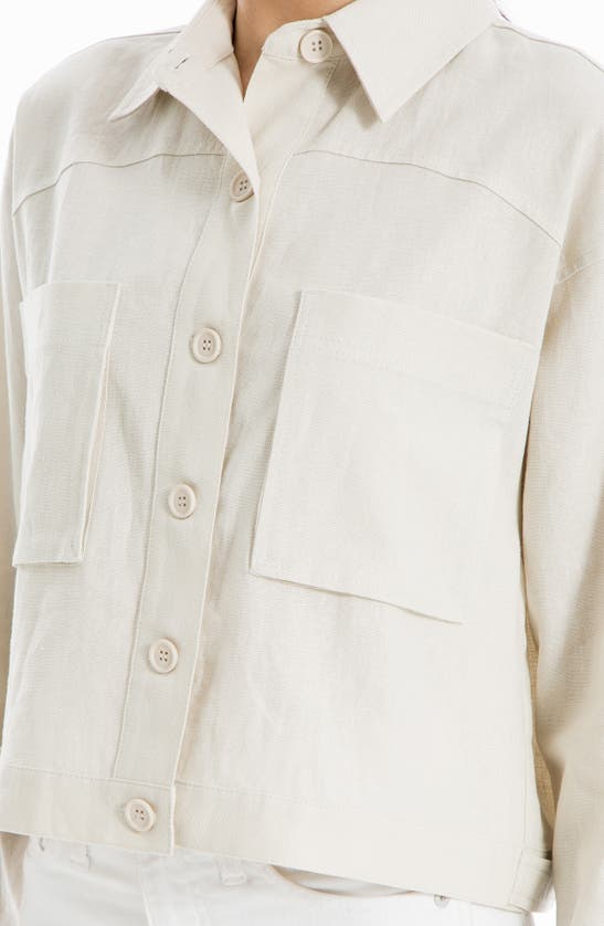 Shop Max Studio Boxy Linen Blend Utility Jacket In Natural