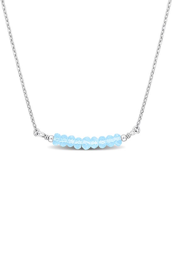 Shop Delmar Beaded Chain Necklace In Blue Topaz