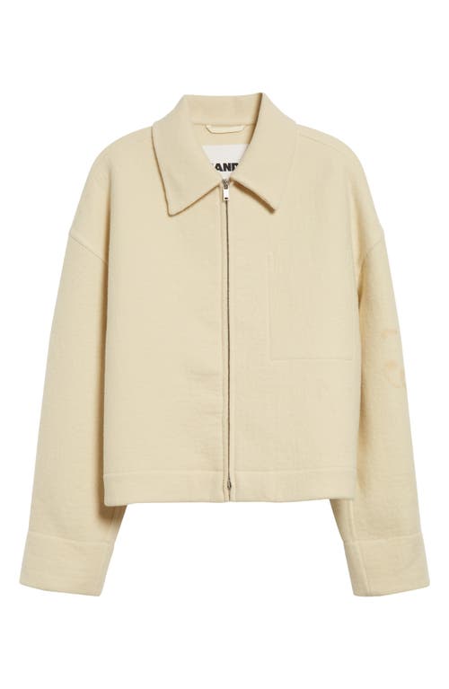 Jil Sander Boxy Virgin Wool Jacket In Pearl