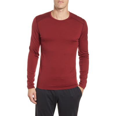 Icebreaker Oasis Long Sleeve Merino Wool Base Layer T-Shirt, Red