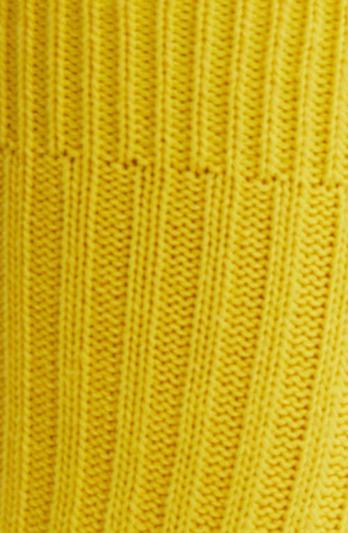 Shop Casa Clara Rib Cotton Blend Crew Socks In Canary