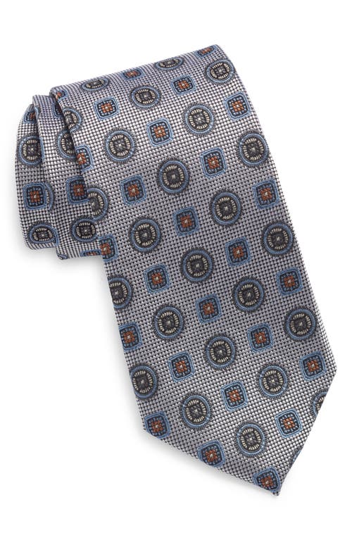 Nordstrom Medallion Silk Tie in Silver at Nordstrom