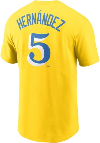 Nike Men's Nike Enrique Hernandez Gold/Light Blue Boston Red Sox City  Connect Name & Number T-Shirt