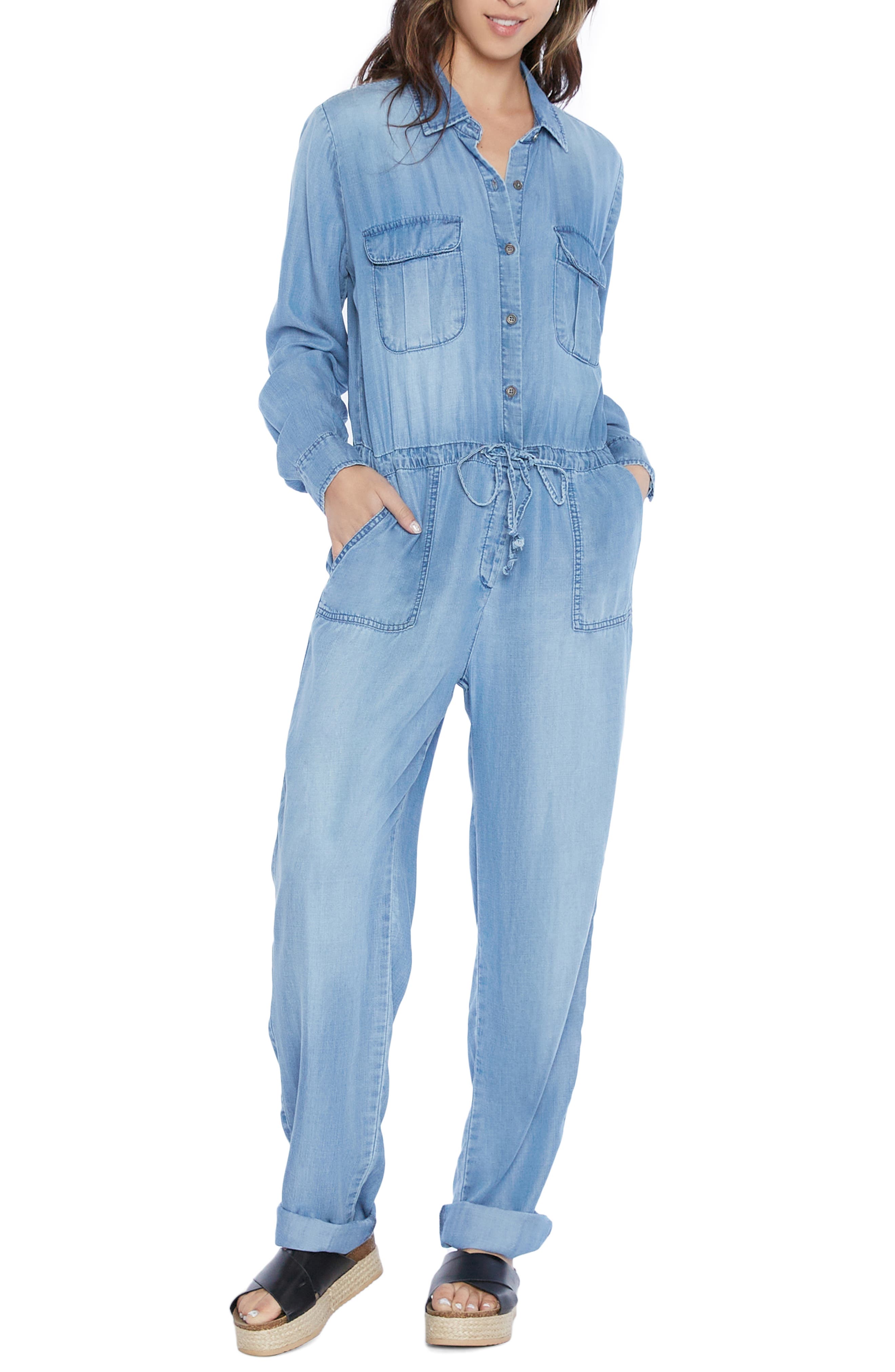 jean jogger jumpsuit