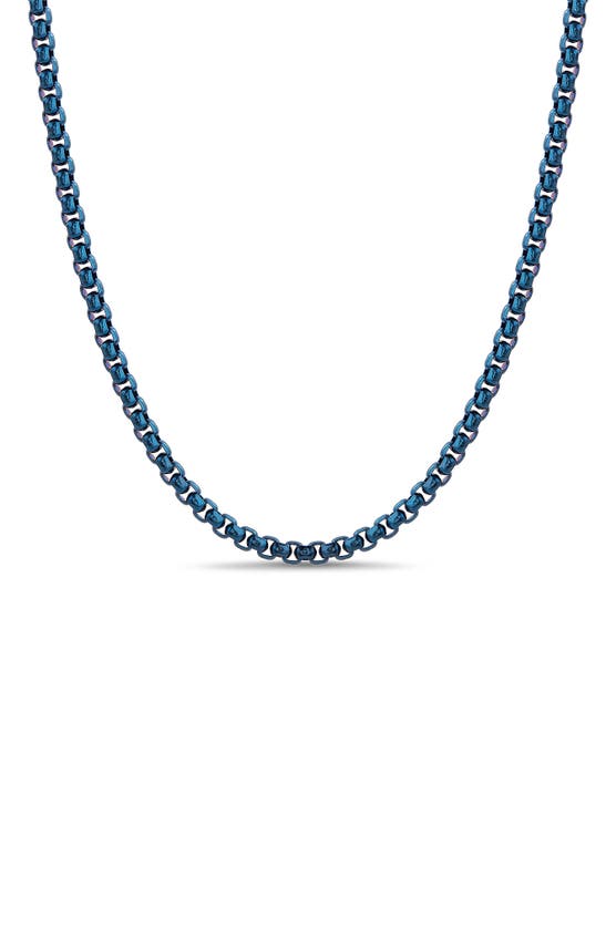 Nautica Mens' Stainless Steel Box Chain Necklace In Blue