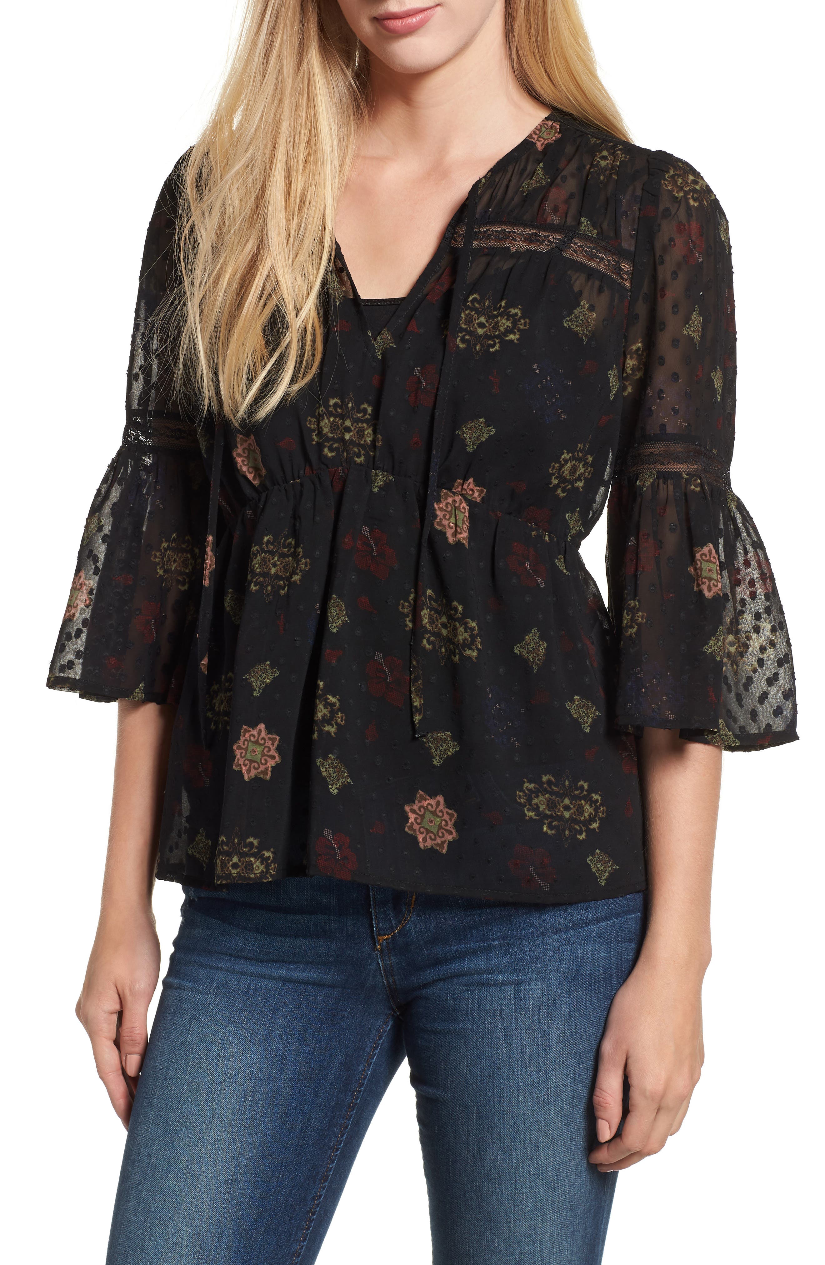 lucky brand sheer blouse