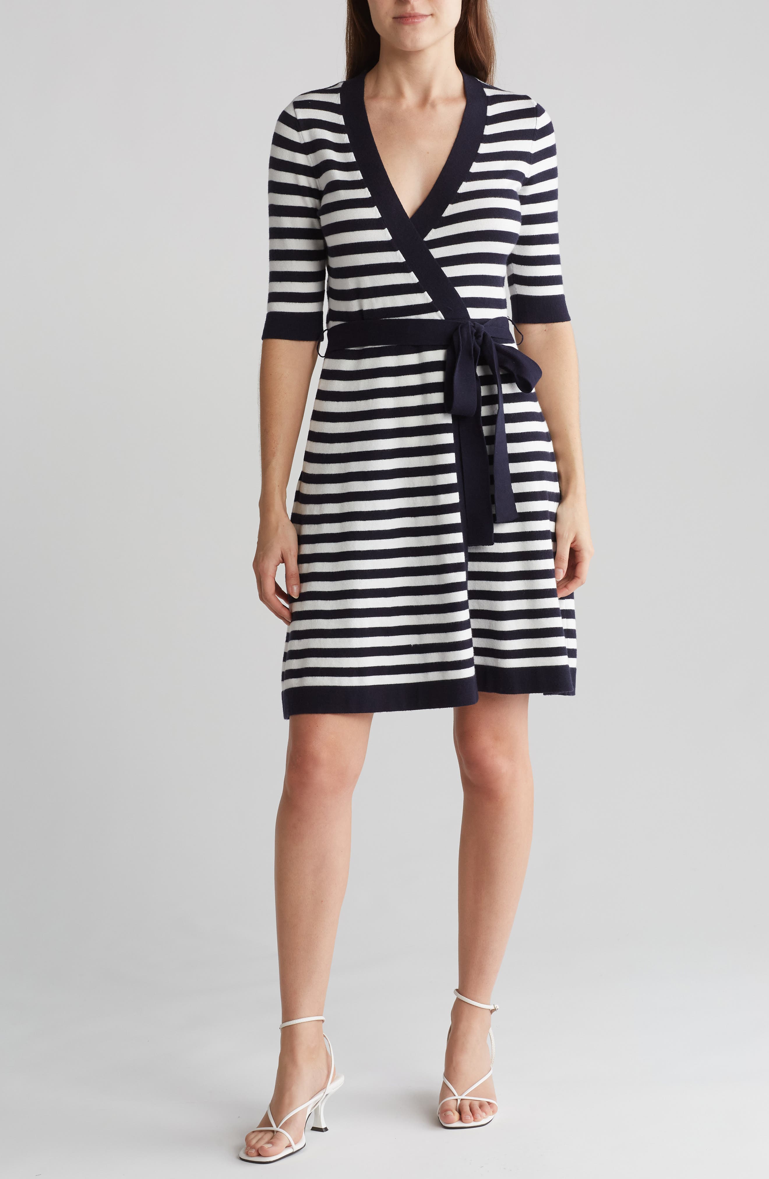 Eliza J Stripe Knit Wrap Dress | Nordstromrack