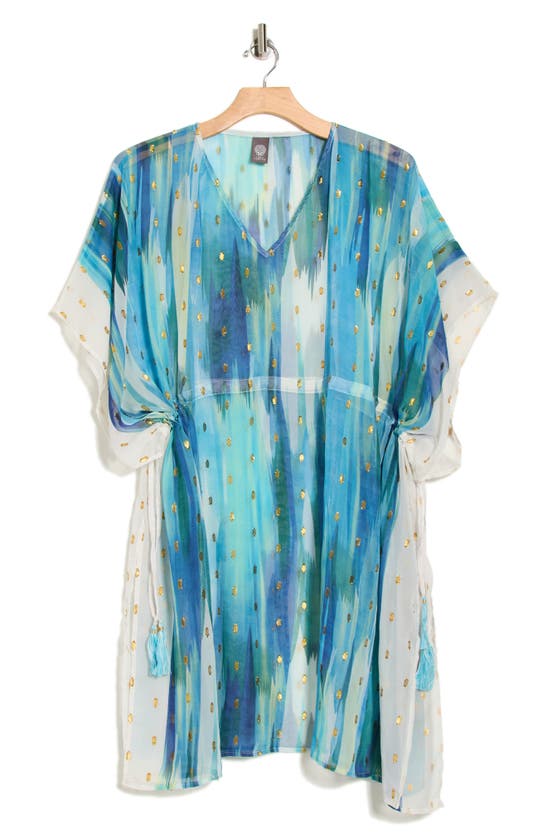 Shop Vince Camuto Ombré Metallic Cover-up Dress In Turq