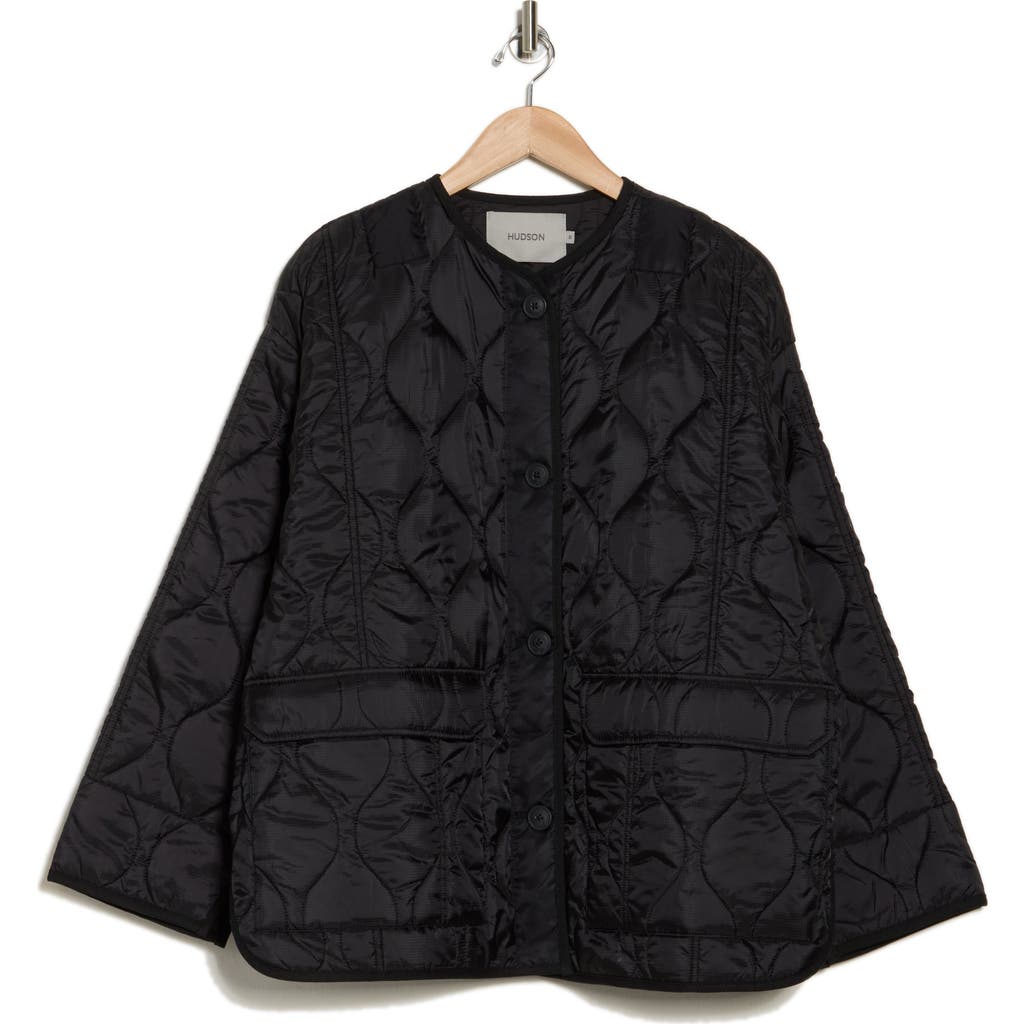 Hudson Jeans Oversized Liner Jacket In Black