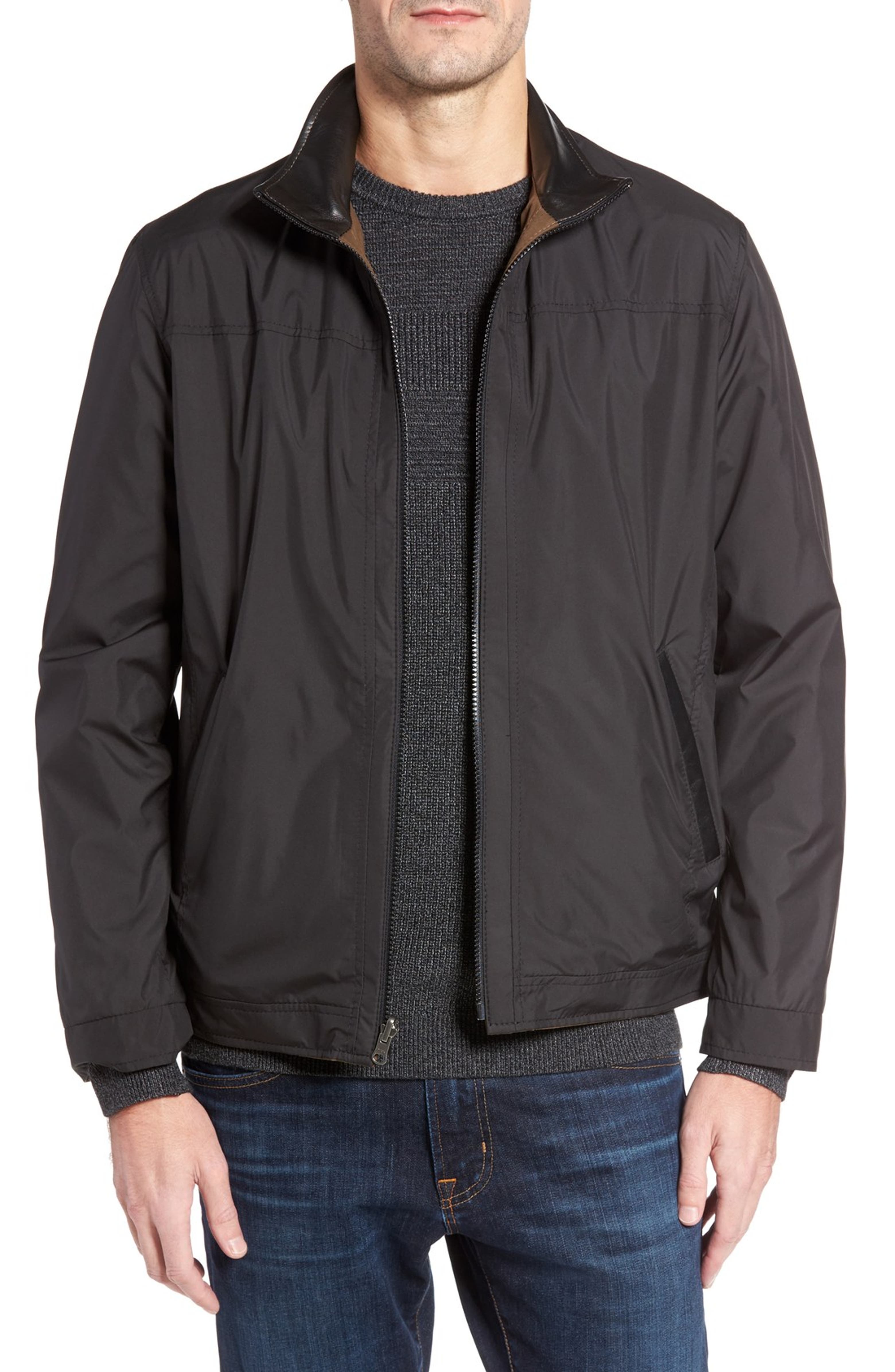 Remy Leather Trim Water Resistant Reversible Jacket | Nordstrom