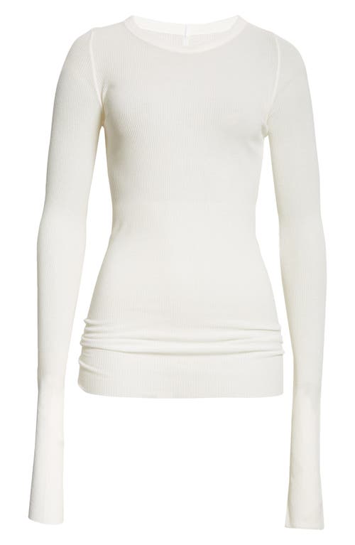 Shop Rick Owens Rib Long Sleeve T-shirt In Milk