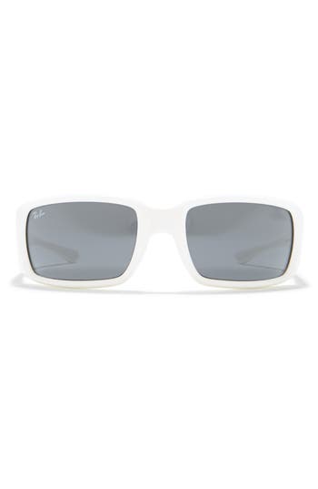 Shop Ray Ban Ray-ban 59mm Rectangle Wrap Sunglasses In White/dark Grey