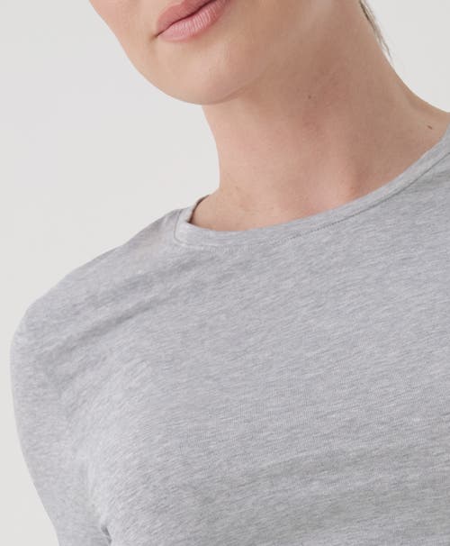 Pact Organic Cotton Cool Stretch Fitted Long Sleeve Tee In Heather Grey