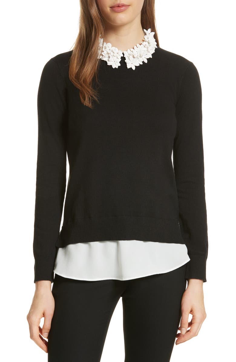 Ted Baker London Floral Collar Sweater | Nordstrom