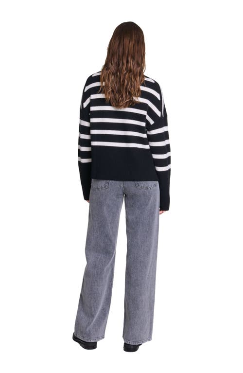 MAJE MAJE STRIPE PRINT HIGH-NECK SWEATER 