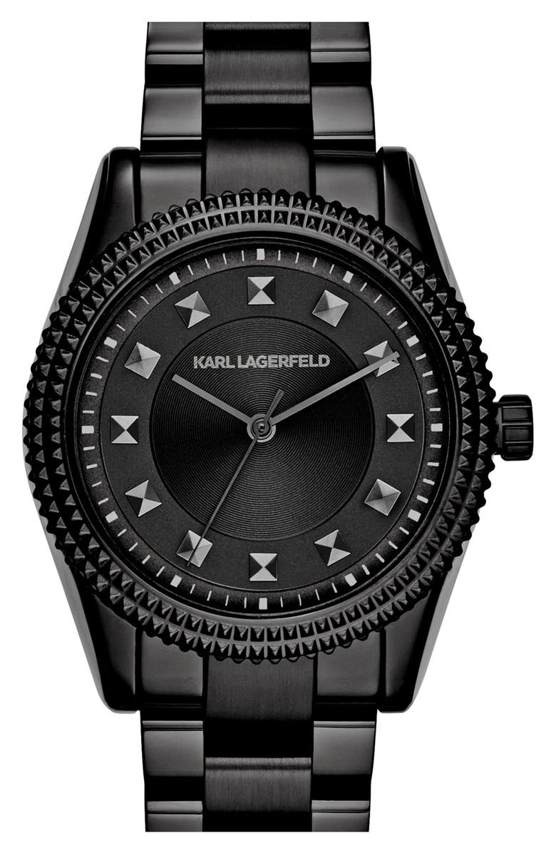 KARL LAGERFELD Studded Bezel Bracelet Watch, 34mm | Nordstrom