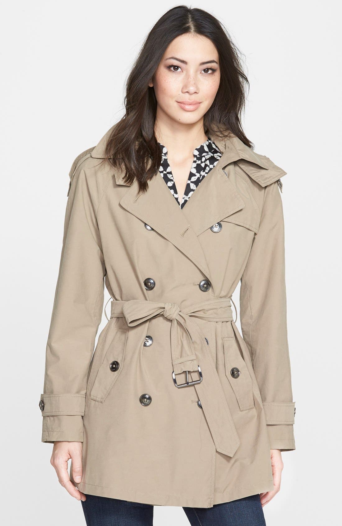 MICHAEL Michael Kors Double Breasted Soft Trench Coat Nordstrom