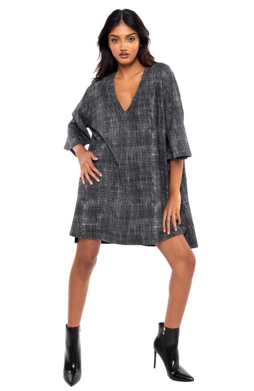 Dai Moda Scratch High-low Shift Dress In Charcoal