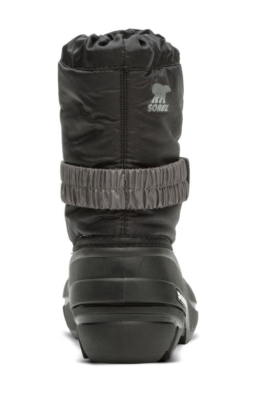 Shop Sorel Kids' Flurry Waterproof Snow Boot In Black/city Grey